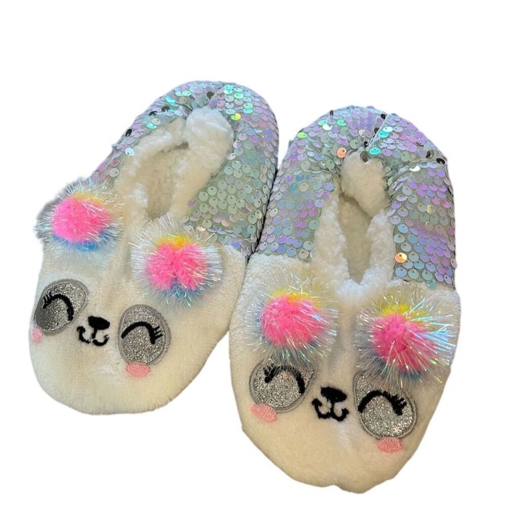 B Tween Girls Unicorn Sequin Slippers Size 12-13 Multicolor